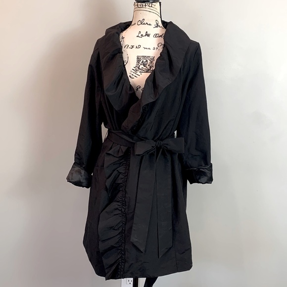 80's Leopard Print Silk Swing Trench by Dennis Basso